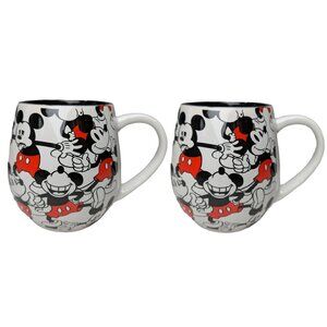 Disney Mickey Mouse Set of 2 Mugs - All-Over Print Coffee Cups Collectible